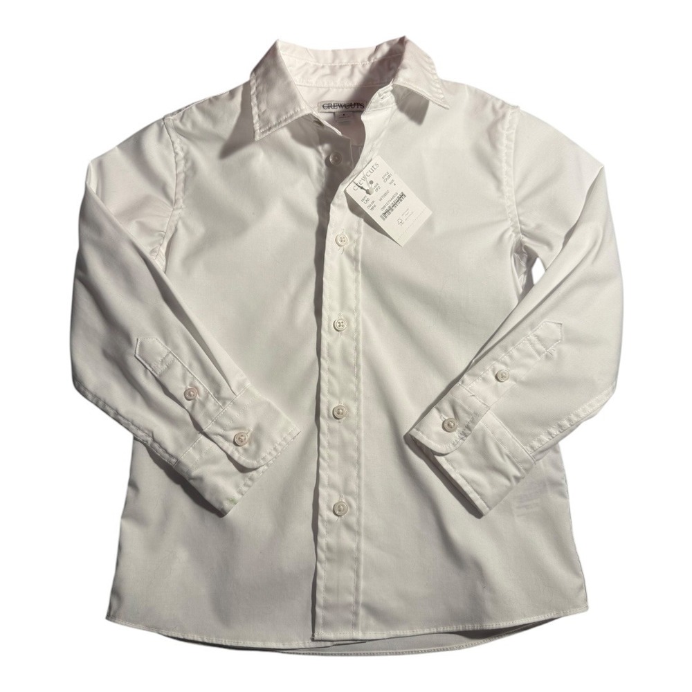 Crewcuts by J. Crew Boys' Ludlow Premium Fine Cotton Dress Shirt‎ Size 4 White